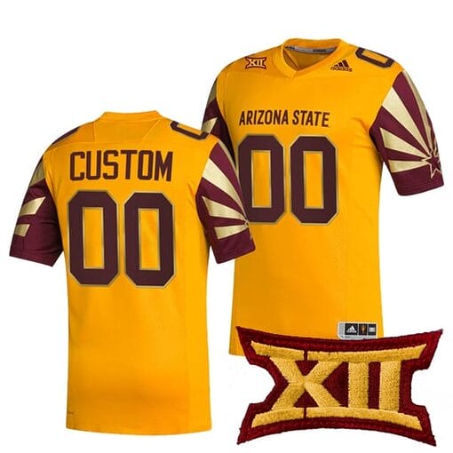 Custom Arizona State Sun Devils Jersey Name and Number College Football Gold Premier All Stitched