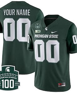 Custom Michigan State Spartans Jersey Name and Number College Football Green Alternate All Stitched