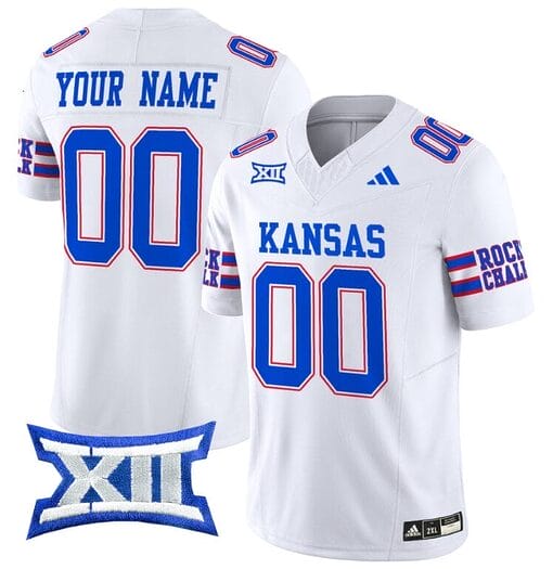 Custom Kansas Jayhawks Jersey Name and Number 2024 Vapor College Football Vapor Limited White