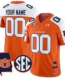 Custom Auburn Tigers Jersey Name and Number SEC Patch Vapor Limited College Football Stitched Orange Alternate