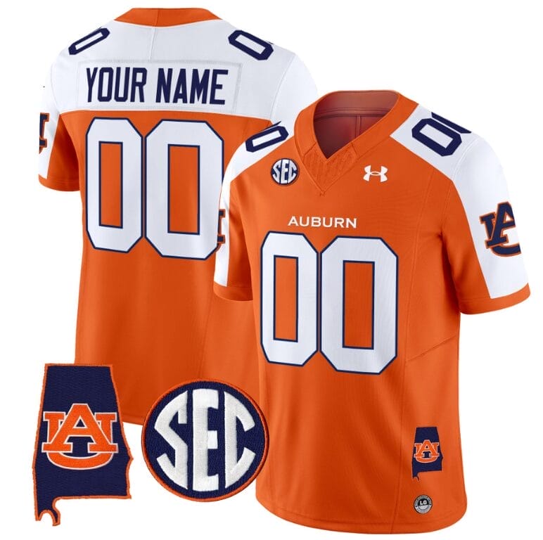 Custom Auburn Tigers Jersey Name and Number SEC Patch Vapor Limited College Football Stitched Orange Alternate