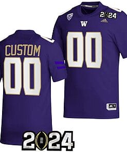 Custom Washington Huskies Jersey Name and Number 2024 College Football Playoff National Championship Purple