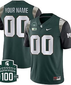 Custom Michigan State Spartans Jersey Name and Number College Football Black Alternate Limited All Stitched