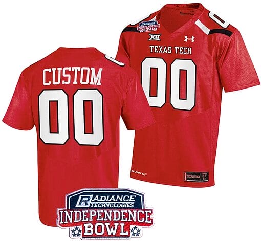 Custom Texas Tech Jersey Name and Number Independence Bowl Patch Football 2023 Red