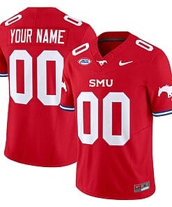 Custom SMU Mustangs Icy Jersey Name and Number College Football Vapor Limited Red
