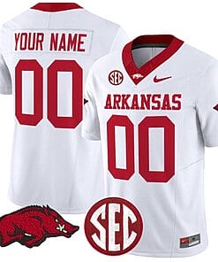 Custom Arkansas Razorbacks Jersey Name and Number Vapor Limited College Football Stitched White