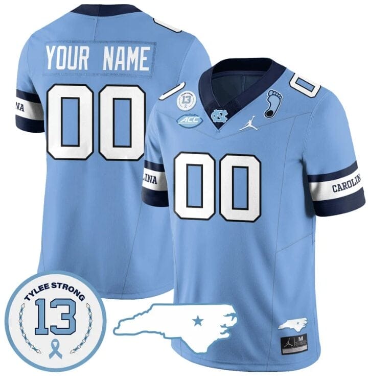 Custom North Carolina Jersey Name and Number Vapor College Football Stitched Alternate Blue