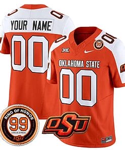 Custom Oklahoma State Cowboys Jersey Name and Number Leslie O'neal Patch Vapor Limited College Football Stitched Orange Alternate