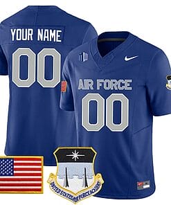 Custom Air Force Falcons Jersey Name and Number College Football Royal Blue Home Game All Stitched