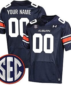 Custom Auburn Tigers Jersey Name and Number College Football Navy Home All Stitched
