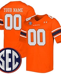 Custom Auburn Tigers Jersey Name and Number College Football Orange Alternate All Stitched