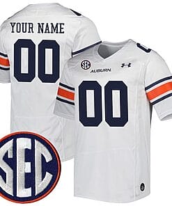Custom Auburn Tigers Jersey Name and Number College Football White Road ll Stitched