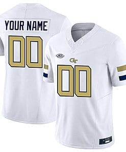 Custom Georgia Tech Jersey Name and Number College Football Edition White