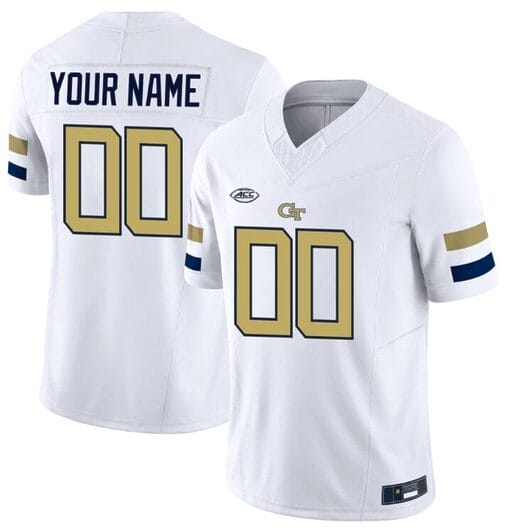 Custom Georgia Tech Jersey Name and Number College Football Edition White