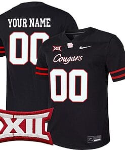 Custom Houston Cougars Jersey Name and Number College Football Alternate Black All Stitched