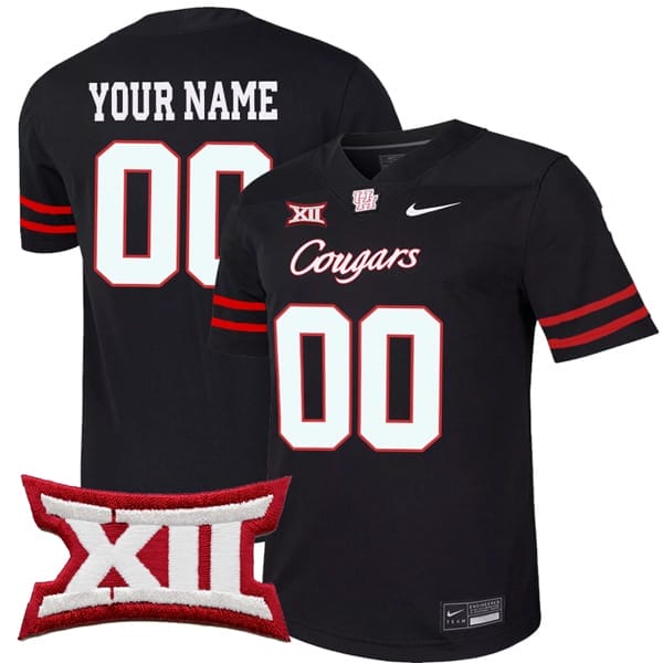 Custom Houston Cougars Jersey Name and Number College Football Alternate Black All Stitched