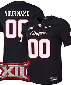 Custom Houston Cougars Jersey Name and Number College Football Black Game All Stitched