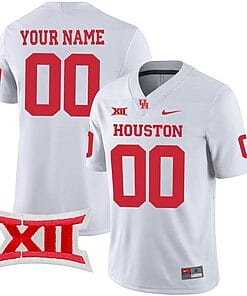 Custom Houston Cougars Jersey Name and Number College Football White Game All Stitched