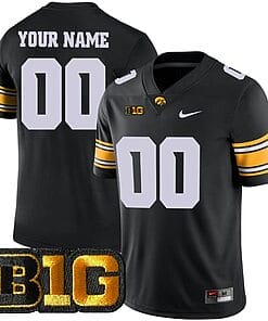 Custom Iowa Hawkeyes Jersey Name and Number College Football Black Game All Stitched