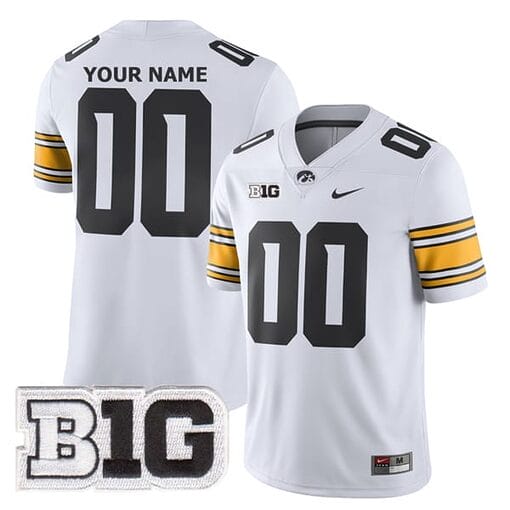 Custom Iowa Hawkeyes Jersey Name and Number College Football White Game All Stitched