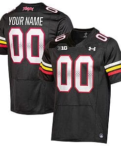 Custom Maryland Terrapins Jersey Name and Number College Football Black Alternate All Stitched