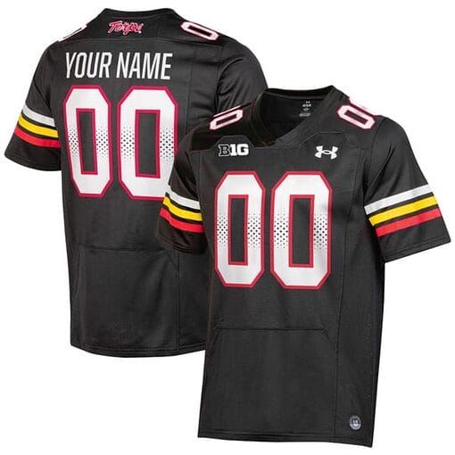 Custom Maryland Terrapins Jersey Name and Number College Football Black Alternate All Stitched