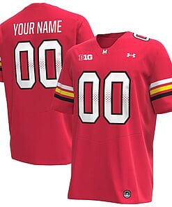 Custom Maryland Terrapins Jersey Name and Number College Football Red Home All Stitched