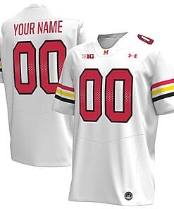 Custom Maryland Terrapins Jersey Name and Number College Football White Away All Stitched