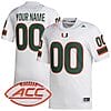 Custom Miami Hurricanes Jersey Name and Number College Football White Away Game – All Stitched