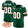 Custom Miami Hurricanes Jersey Name and Number Vapor Football Stitched Green