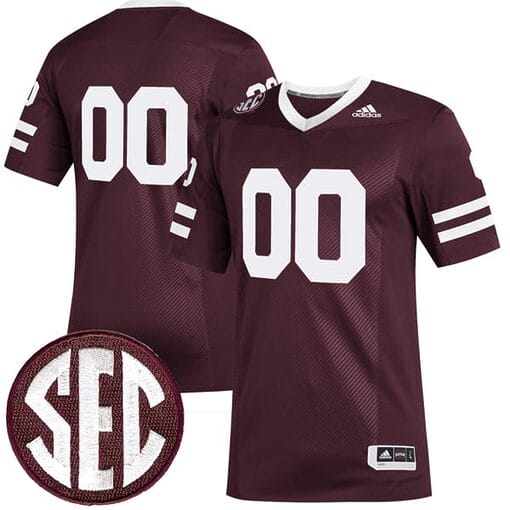 Custom Mississippi State Jersey Name and Number College Football Maroon Premier Strategy All Stitched