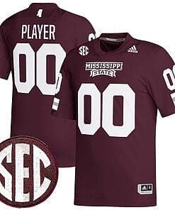 Custom Mississippi State Jersey Name and Number College Football Maroon All Stitched