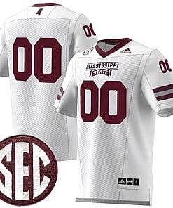 Custom Mississippi State Jersey Name and Number College Football White Premier Strategy All Stitched