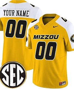 Custom Missouri Tigers Jersey Name and Number College Football Alternate Gold Vapor F.U.S.E Limited All Stitched