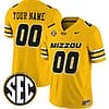 Custom Missouri Tigers Jersey Name and Number College Football Gold Vapor F.U.S.E Limited – All Stitched