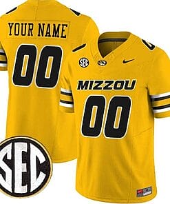 Custom Missouri Tigers Jersey Name and Number College Football Gold Vapor F.U.S.E Limited All Stitched