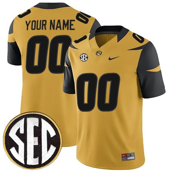 Custom Missouri Tigers Jersey Name and Number College Football Gold All Stitched