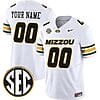 Custom Missouri Tigers Jersey Name and Number College Football White Vapor F.U.S.E Limited – All Stitched