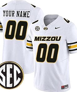 Custom Missouri Tigers Jersey Name and Number College Football White Vapor F.U.S.E Limited All Stitched