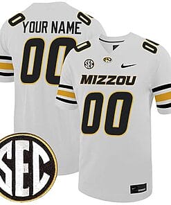 Custom Missouri Tigers Jersey Name and Number College Football White All Stitched