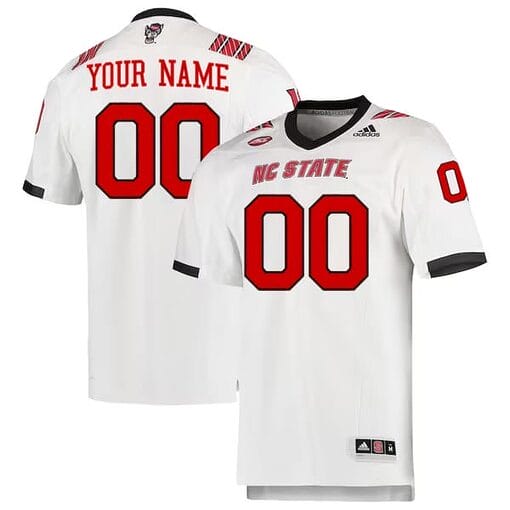 Custom NC State Wolfpack Jersey Name and Number College Football White Away Game – All Stitched