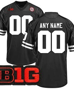 Custom Nebraska Cornhuskers Jersey Name and Number College Football Black All Stitched