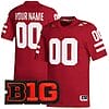 Custom Nebraska Cornhuskers Jersey Name and Number College Football Scarlet Premier – All Stitched