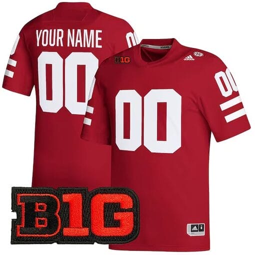 Custom Nebraska Cornhuskers Jersey Name and Number College Football Scarlet Premier All Stitched