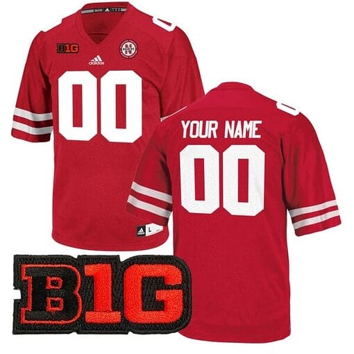 Custom Nebraska Cornhuskers Jersey Name and Number College Football Scarlet All Stitched