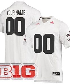 Custom Nebraska Cornhuskers Jersey Name and Number College Football White Premier Strategy All Stitched