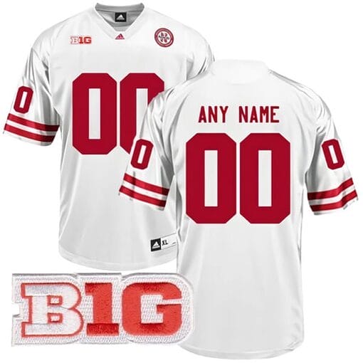 Custom Nebraska Cornhuskers Jersey Name and Number College Football White All Stitched