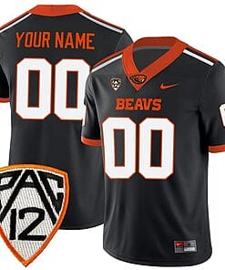 Custom Oregon State Beavers Jersey Name and Number College Football Black Home Game All Stitched