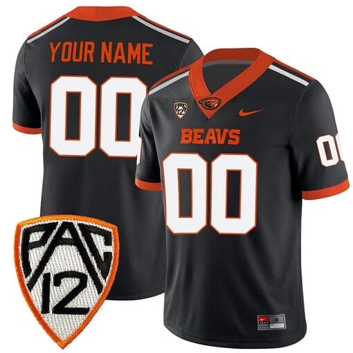 Custom Oregon State Beavers Jersey Name and Number College Football Black Home Game All Stitched