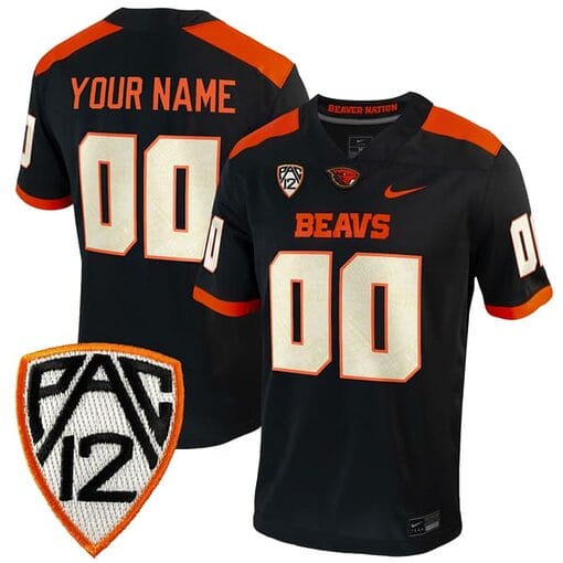 Custom Oregon State Beavers Jersey Name and Number College Football Black Home All Stitched